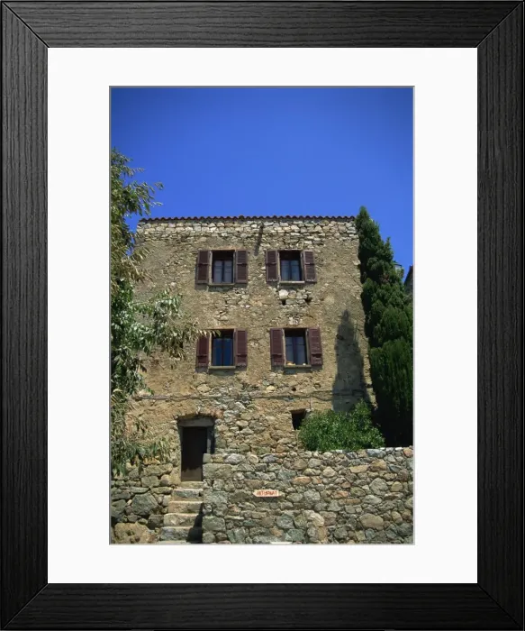 Framed Print : Traditional architecture, San Antonino, Balagne region, Corsica, France, Europe Framed Print : Traditional architecture, San Antonino, Balagne region, Corsica, France, Europe