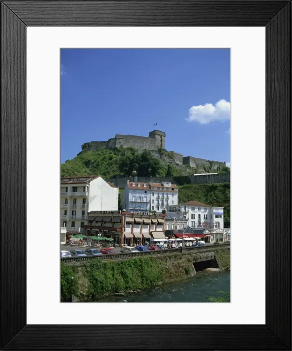 Framed Print : Town and castle, Lourdes, Midi Pyrenees, France, Europe Framed Print : Town and castle, Lourdes, Midi Pyrenees, France, Europe