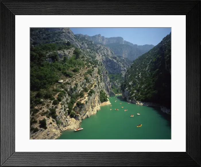 Framed Print : Canoes and pedalos on the River Verdon in the Grand Canyon du Verdon near Lac de Ste Croix Framed Print : Canoes and pedalos on the River Verdon in the Grand Canyon du Verdon near Lac de Ste Croix