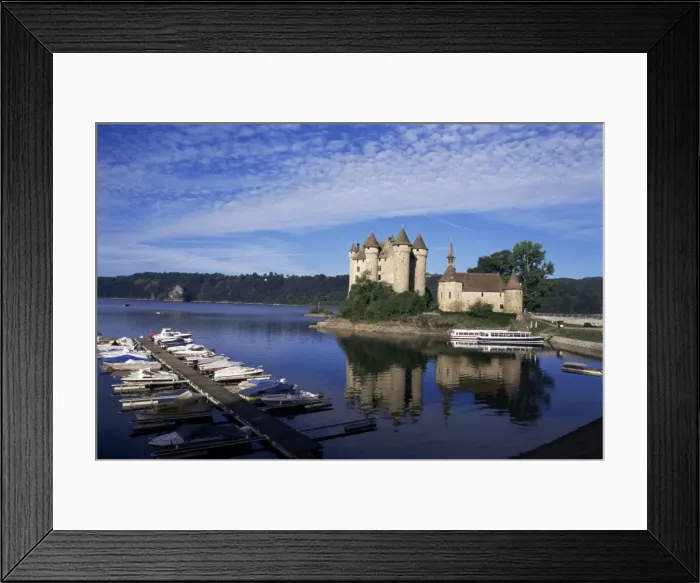 Framed Print : Chateau de Val, River Dordogne, Bort-les-Orgues, Cantal Department, Auvergne Framed Print : Chateau de Val, River Dordogne, Bort-les-Orgues, Cantal Department, Auvergne