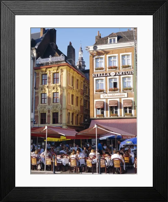 Framed Print : Cafes at Place du General de Gaulle, Lille, Nord, France, Europe Framed Print : Cafes at Place du General de Gaulle, Lille, Nord, France, Europe