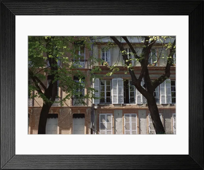 Framed Print : Houses on a street in Toulouse, Midi Pyrenees, France, Europe Framed Print : Houses on a street in Toulouse, Midi Pyrenees, France, Europe