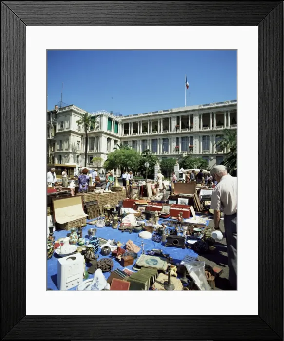 Framed Print : Antique market in Courses Saleya, Nice, Alpes Maritimes, Cote d Azur Framed Print : Antique market in Courses Saleya, Nice, Alpes Maritimes, Cote d Azur