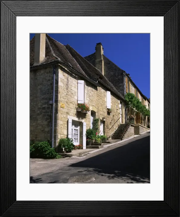 Framed Print : Village houses, Domme, Dordogne, Aquitaine, France, Europe Framed Print : Village houses, Domme, Dordogne, Aquitaine, France, Europe