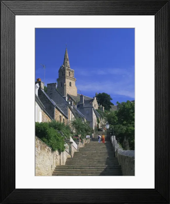 Framed Print : The Brelevenez church and steps, Lannion, Cotes d Armor, Brittany, France, Europe Framed Print : The Brelevenez church and steps, Lannion, Cotes d Armor, Brittany, France, Europe