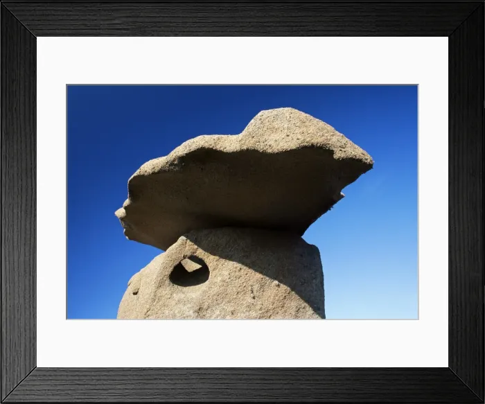 Framed Print : Precariously balanced granite rocks, Ploumanach, Cotes d Armor, Brittany Framed Print : Precariously balanced granite rocks, Ploumanach, Cotes d Armor, Brittany