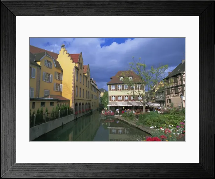Framed Print : Waterway in Petite Venise, Colmar, Haut-Rhin, Alsace, France, Europe Framed Print : Waterway in Petite Venise, Colmar, Haut-Rhin, Alsace, France, Europe