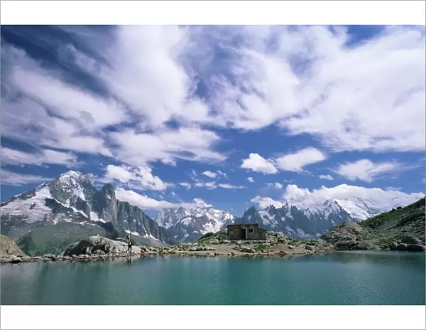 Lac Blanc (White Lake) and mountains, Chamonix, Haute Savoie, Rhone-Alpes