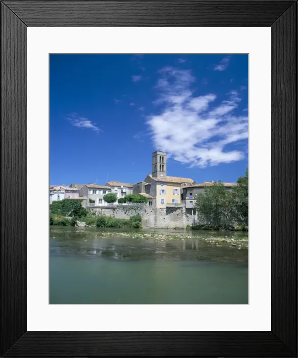 Framed Print : View across Aude River to Trebes, Aude, Languedoc-Roussillon, France, Europe Framed Print : View across Aude River to Trebes, Aude, Languedoc-Roussillon, France, Europe