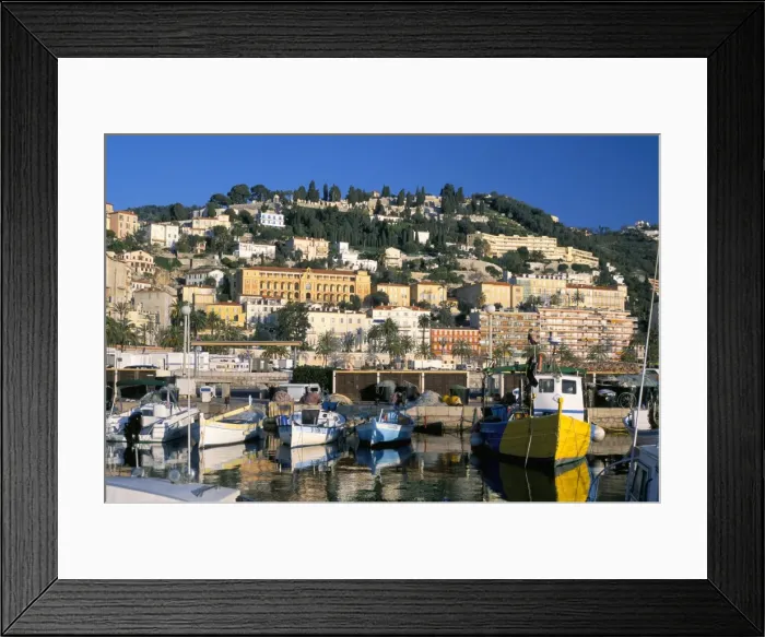 Framed Print : View across harbour to hillside, Menton, Alpes-Maritimes, Cote d Azur Framed Print : View across harbour to hillside, Menton, Alpes-Maritimes, Cote d Azur