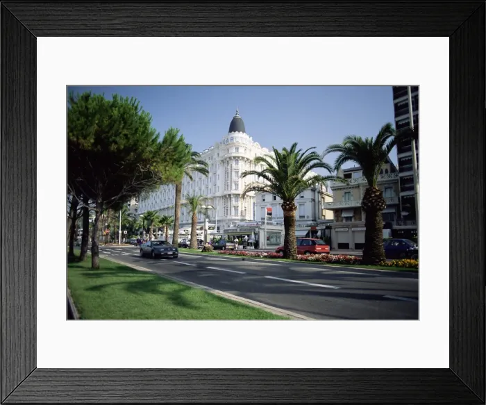 Framed Print : The Carlton Hotel, viewed from the Croisette, Cannes, Alpes Maritimes, Cote d Azur Framed Print : The Carlton Hotel, viewed from the Croisette, Cannes, Alpes Maritimes, Cote d Azur