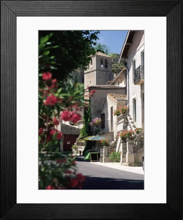 Framed Print : View to church tower, Moureze, Herault, Languedoc-Roussillon, France, Europe Framed Print : View to church tower, Moureze, Herault, Languedoc-Roussillon, France, Europe