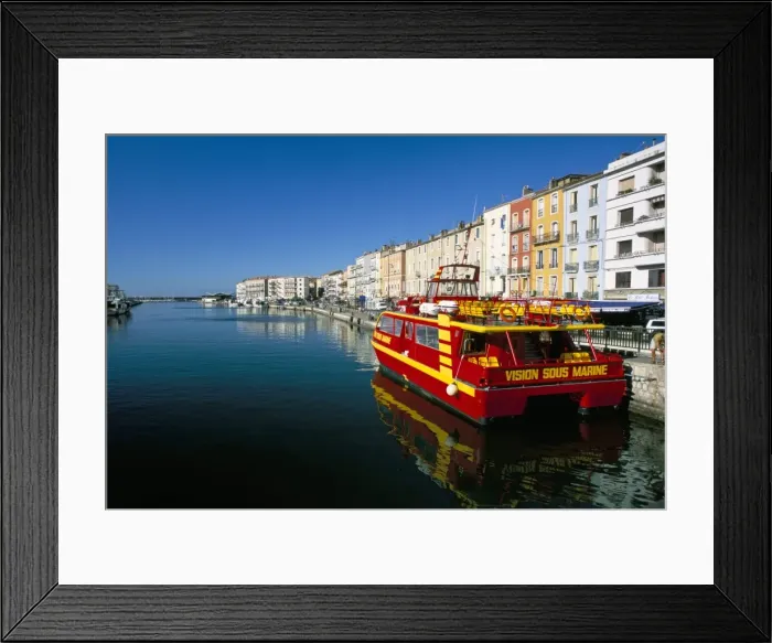 Framed Print : Pleasure boat moored along the Marine, Sete, Herault, Languedoc-Roussillon Framed Print : Pleasure boat moored along the Marine, Sete, Herault, Languedoc-Roussillon