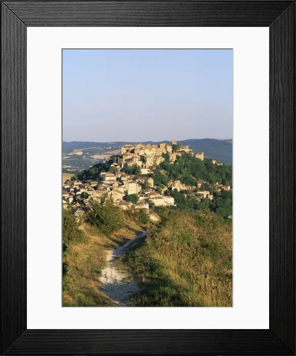 Framed Print : View to village from hillside path, Cordes-sur-Ciel, Tarn, Midi-Pyrenees, France, Europe Framed Print : View to village from hillside path, Cordes-sur-Ciel, Tarn, Midi-Pyrenees, France, Europe