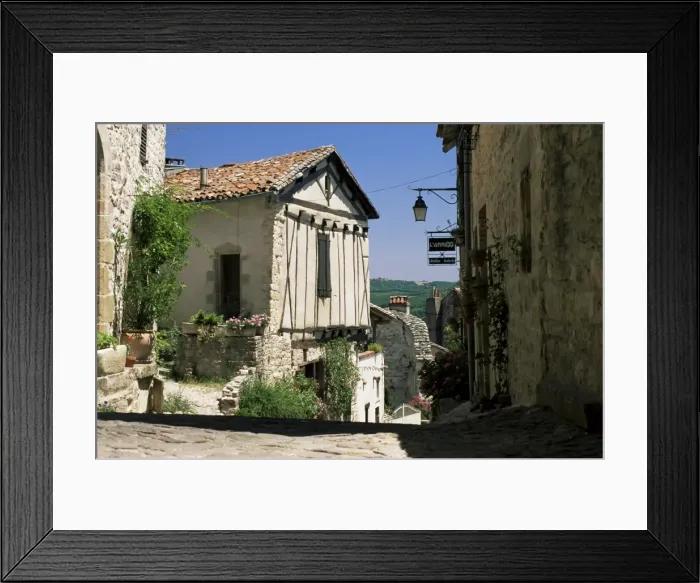 Framed Print : Pretty corner of the Ville Haute (upper town), Cordes-sur-Ciel, Tarn, Midi-Pyrenees Framed Print : Pretty corner of the Ville Haute (upper town), Cordes-sur-Ciel, Tarn, Midi-Pyrenees