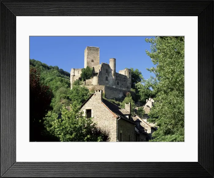 Framed Print : Castle towering above village houses, Belcastel, Aveyron, Midi-Pyrenees, France, Europe Framed Print : Castle towering above village houses, Belcastel, Aveyron, Midi-Pyrenees, France, Europe