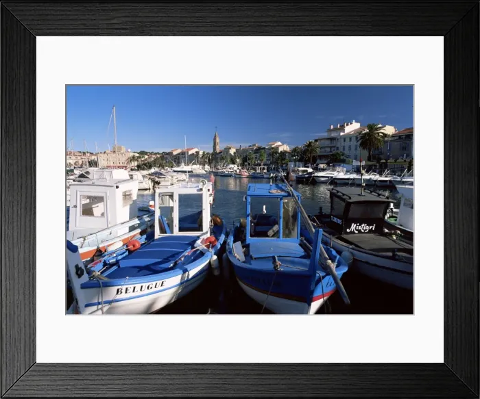 Framed Print : Fishing boats in the harbour, Sanary-sur-Mer, Var, Cote d Azur, Provence Framed Print : Fishing boats in the harbour, Sanary-sur-Mer, Var, Cote d Azur, Provence