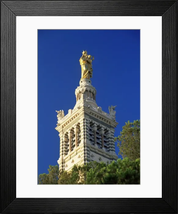 Framed Print : Bell tower of Basilica of Notre Dame de la Garde, Marseille, Bouches-de-Rhone Framed Print : Bell tower of Basilica of Notre Dame de la Garde, Marseille, Bouches-de-Rhone