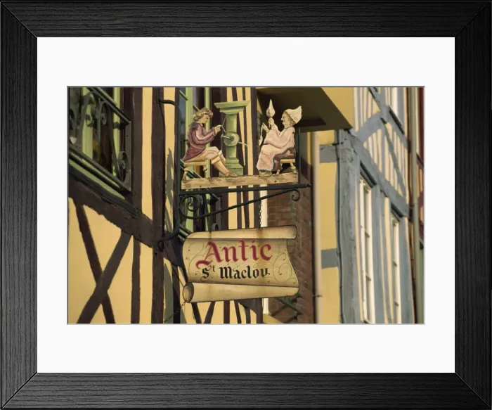 Framed Print : Sign outside antique shop in Rue Martainville, Rouen, Seine-Maritime, Haute Normandie Framed Print : Sign outside antique shop in Rue Martainville, Rouen, Seine-Maritime, Haute Normandie