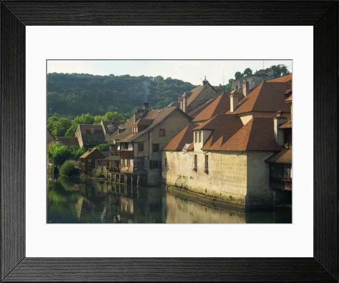 Framed Print : Houses along the Loue River, Ornans, Jura, Franche-Comte, France, Europe Framed Print : Houses along the Loue River, Ornans, Jura, Franche-Comte, France, Europe
