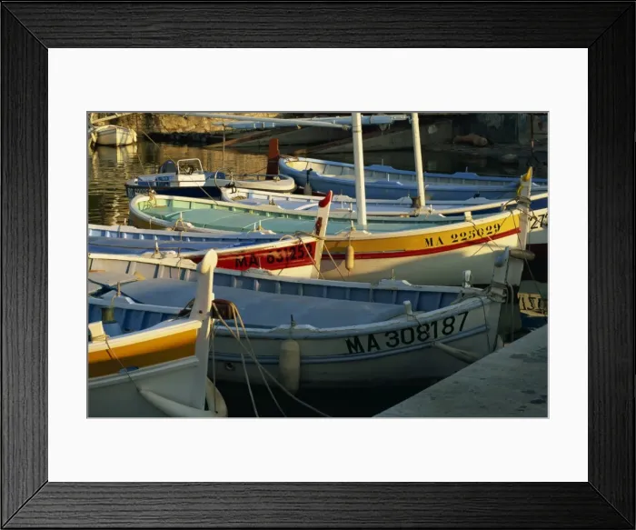 Framed Print : Fishing boats in harbour in the evening, Cassis, Bouches-du-Rhone, Cote d Azur Framed Print : Fishing boats in harbour in the evening, Cassis, Bouches-du-Rhone, Cote d Azur