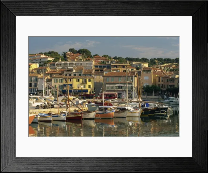 Framed Print : Harbour in the early morning, Cassis, Bouches-du-Rhone, Cote d Azur Framed Print : Harbour in the early morning, Cassis, Bouches-du-Rhone, Cote d Azur