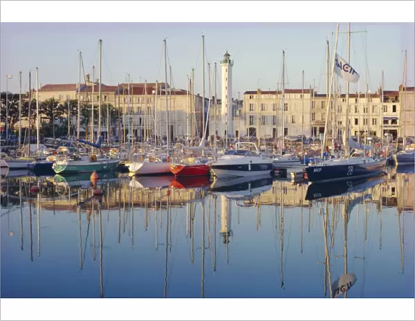 The harbour in the evening, La Rochelle, Poitou-Charentes, France, Europe