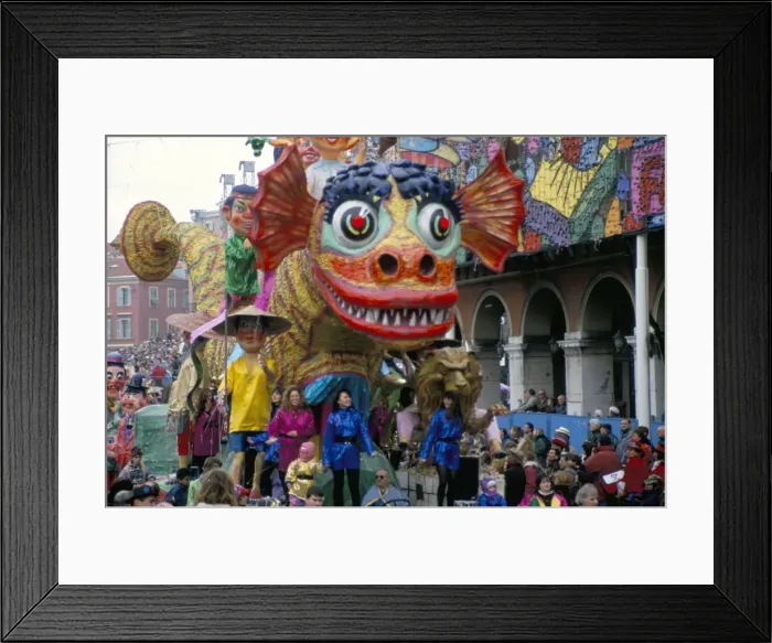 Framed Print : Carnival float in street, Mardi Gras, Nice, Alpes Maritimes, Cote d Azur Framed Print : Carnival float in street, Mardi Gras, Nice, Alpes Maritimes, Cote d Azur