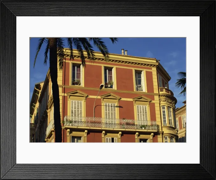 Framed Print : Typical architecture, Menton, Provence, France, Europe Framed Print : Typical architecture, Menton, Provence, France, Europe