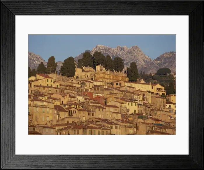 Framed Print : Menton old town at dusk, Provence, Cote d Azur, France, Europe Framed Print : Menton old town at dusk, Provence, Cote d Azur, France, Europe
