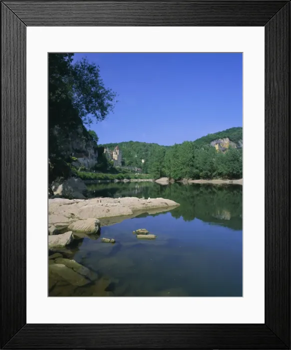 Framed Print : River Dordogne and castle, La Roque Gageau, Aquitaine, France, Europe Framed Print : River Dordogne and castle, La Roque Gageau, Aquitaine, France, Europe