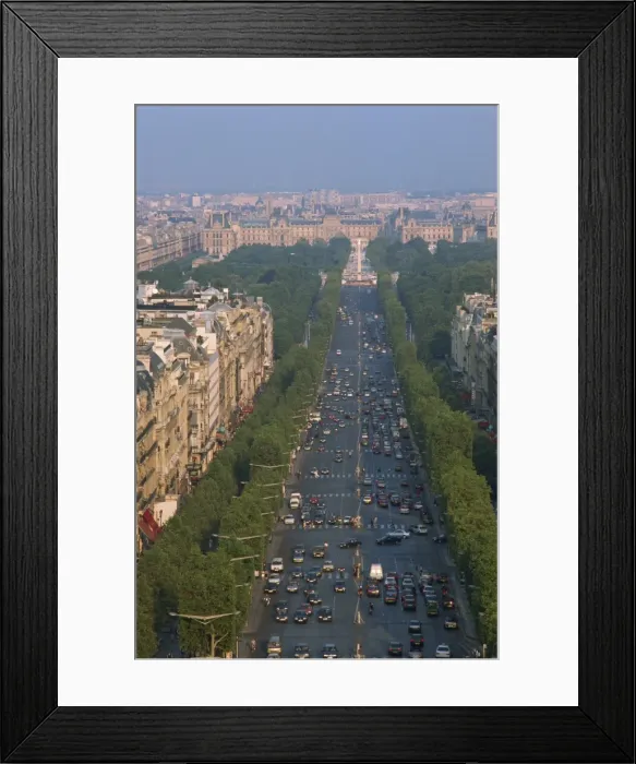 Framed Print : View over the Champs Elysees from the Arc de Triomphe, Paris, France, Europe Framed Print : View over the Champs Elysees from the Arc de Triomphe, Paris, France, Europe