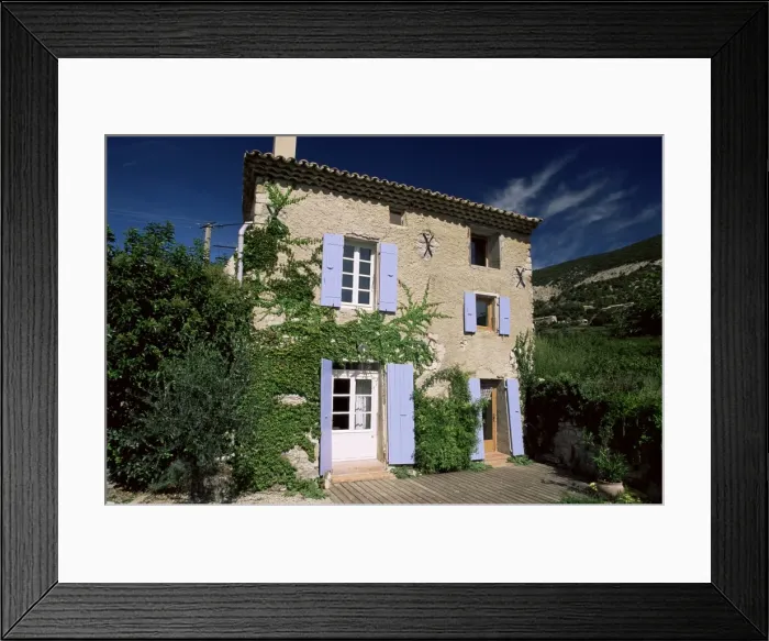 Framed Print : Farm converted into holiday home, Drome, Provence, France, Europe Framed Print : Farm converted into holiday home, Drome, Provence, France, Europe