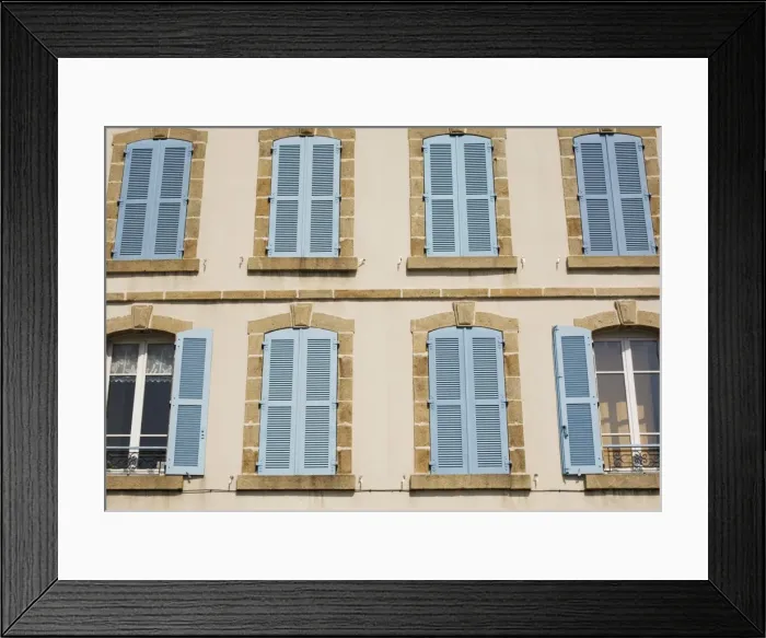 Framed Print : Blue shutters, Audierne, Southern Finistere, Brittany, France Framed Print : Blue shutters, Audierne, Southern Finistere, Brittany, France