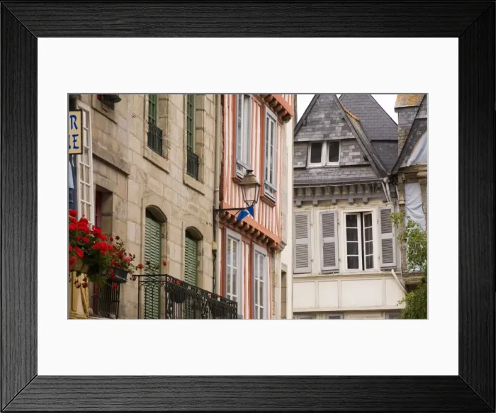 Framed Print : Old timber framed buildings in Quimper, South Finistere, France Framed Print : Old timber framed buildings in Quimper, South Finistere, France