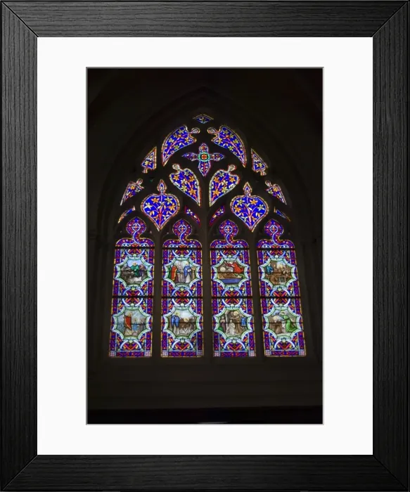 Framed Print : 15th century stained glass window in the Cathedrale St-Corentin, Quimper Framed Print : 15th century stained glass window in the Cathedrale St-Corentin, Quimper
