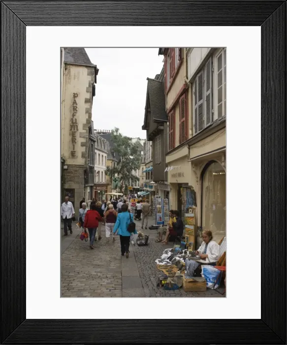 Framed Print : Street in Quimper, Southern Finistere, Brittany, France, Europe Framed Print : Street in Quimper, Southern Finistere, Brittany, France, Europe