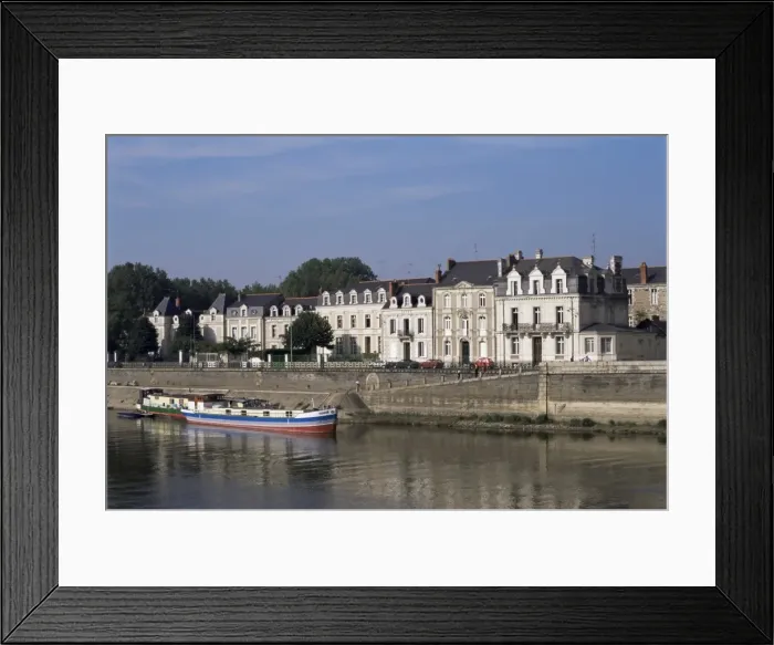 Framed Print : Quai des Carmes on River Maine, Angers, Anjou, Pays de la Loire, France, Europe Framed Print : Quai des Carmes on River Maine, Angers, Anjou, Pays de la Loire, France, Europe