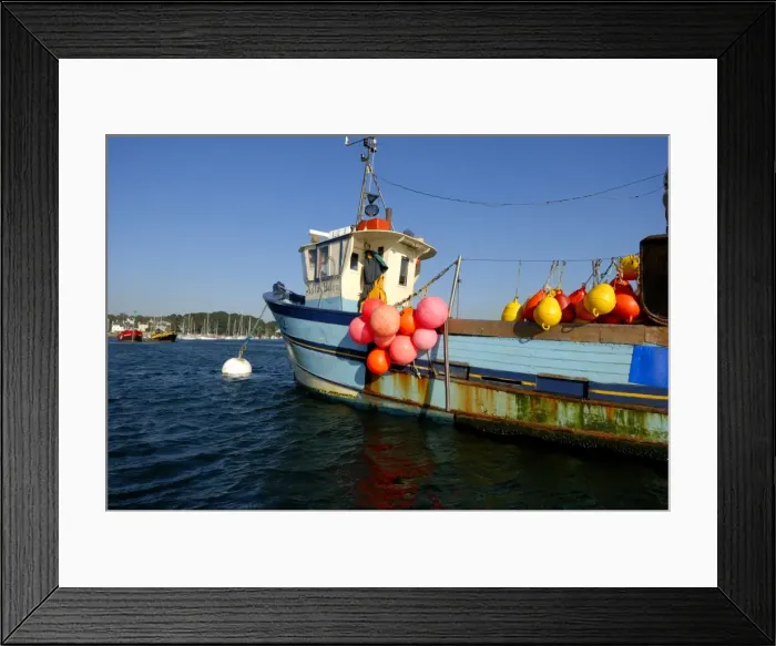 Framed Print : Fishing boat, River Odet, Brittany, France, Europe Framed Print : Fishing boat, River Odet, Brittany, France, Europe