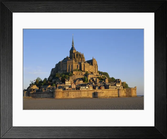 Framed Print : Mont St. Michel at dusk, La Manche region, Basse-Normandie, France Framed Print : Mont St. Michel at dusk, La Manche region, Basse-Normandie, France