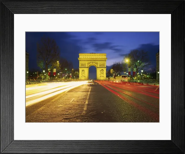 Framed Print : Arc de Triomphe illuminated at dusk, Paris, France, Europe Framed Print : Arc de Triomphe illuminated at dusk, Paris, France, Europe