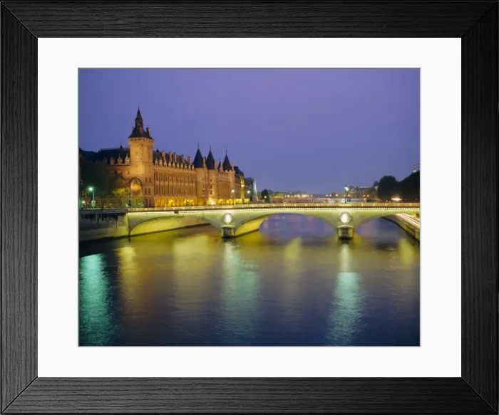 Framed Print : Palais de Justice and the River Seine in the evening, Paris, France, Europe Framed Print : Palais de Justice and the River Seine in the evening, Paris, France, Europe