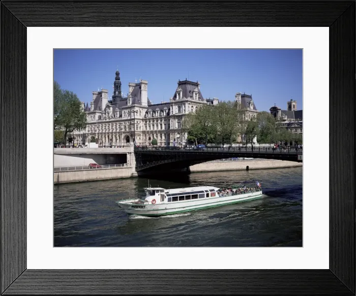 Framed Print : River Seine and Hotel de Ville, Paris, France, Europe Framed Print : River Seine and Hotel de Ville, Paris, France, Europe