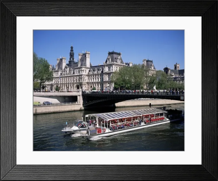 Framed Print : River Seine and Hotel de Ville, Paris, France, Europe Framed Print : River Seine and Hotel de Ville, Paris, France, Europe