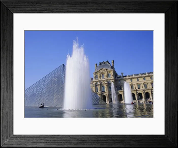 Framed Print : The Louvre fountains and pyramid, Paris, France, Europe Framed Print : The Louvre fountains and pyramid, Paris, France, Europe