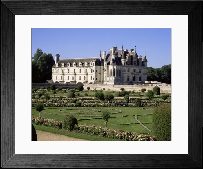 Framed Print : Chateau of Chenonceau and garden, Touraine, Loire Valley, Centre, France, Europe