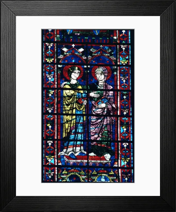 Framed Print : Two angels in stained glass in the central choir, dating from 12th century Framed Print : Two angels in stained glass in the central choir, dating from 12th century