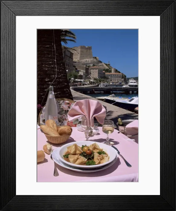 Framed Print : La Caravelle restaurant, Bonifacio, Corsica, France, Europe Framed Print : La Caravelle restaurant, Bonifacio, Corsica, France, Europe