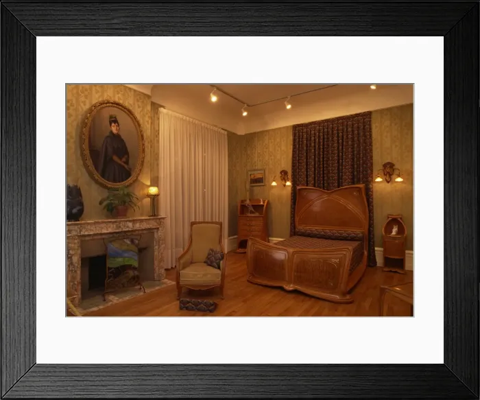 Framed Print : Art Nouveau bedroom interior in the Musee de l Ecole de Nancy, Nancy Framed Print : Art Nouveau bedroom interior in the Musee de l Ecole de Nancy, Nancy