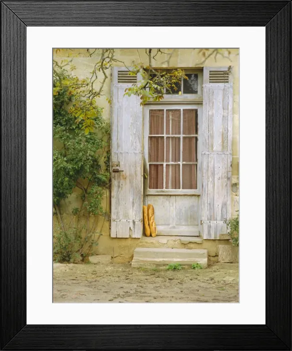 Framed Print : Rustic door and bread, Aquitaine, France, Europe Framed Print : Rustic door and bread, Aquitaine, France, Europe